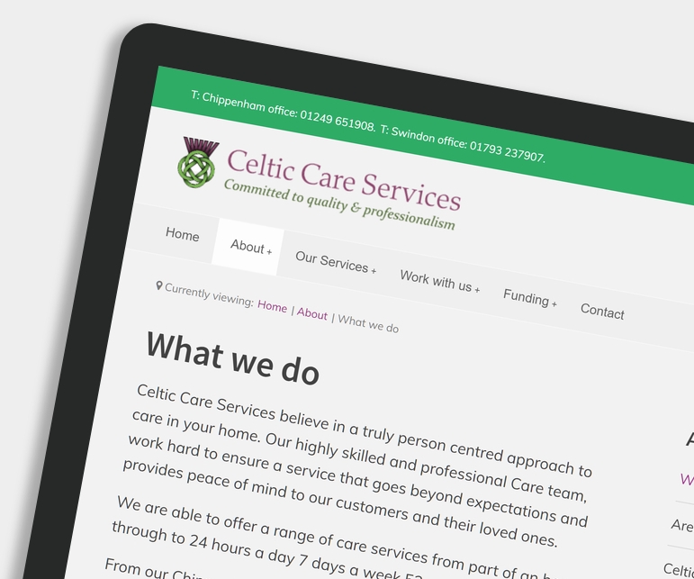Celtic Care 'What we do' page.