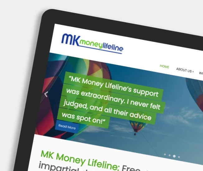 Nonprofit website. MKMoney - tablet screenshot