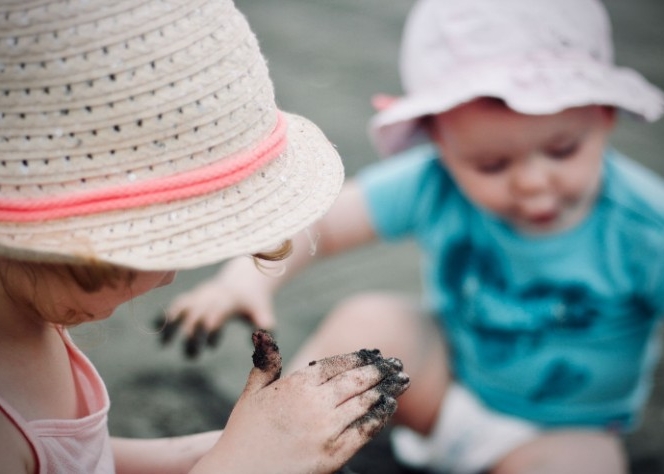 Children playing in sand